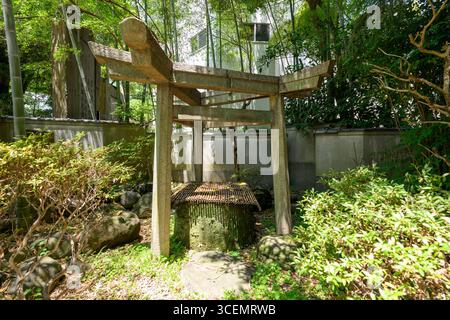 Triangular stone torii gate, Mimeguri Jinja, Sumida-ku, Tokyo, Japan ...