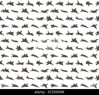 The seamless background with military aircraft. Stock Vector
