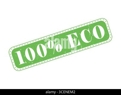 A 100% ECO Rubber Stamp Seal on a Bar Stock Vector