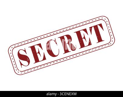 A SECRET Rubber Stamp Seal with an Outline Stock Vector
