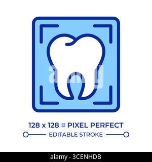 Professional dental services pixel perfect line color icon Stock Vector