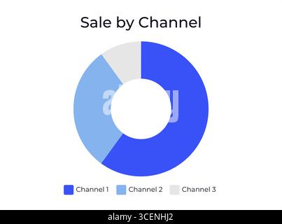 Sales distribution by channel infographic chart template Stock Vector