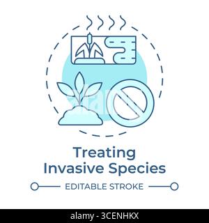 Treating invasive species soft blue concept icon Stock Vector