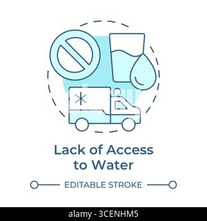 Lack of access to water soft blue concept icon Stock Vector