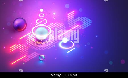 Christmas poster with christmas tree, digits 2026 in electronic technology style. New year, merry christmas congratulations card in cyber computer des Stock Vector