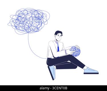 Problem solving soft skill in workplace 2D illustration concept Stock Vector