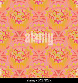 Pink Orange Tile Style Pattern Stock Vector