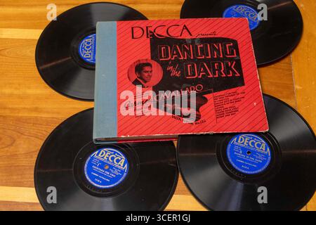 Still life of vintage vinyl long play records, United States Stock Photo