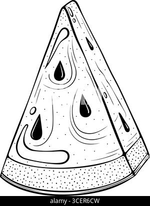 Watermelon slice line art Stock Vector