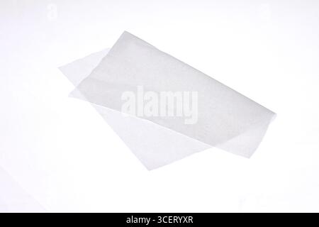 White tissue paper isolated on white background. Stock Photo