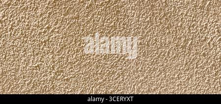 Close-up view of a beige plaster wall showcasing a rough, textured surface, ideal for backgrounds and design projects Stock Photo