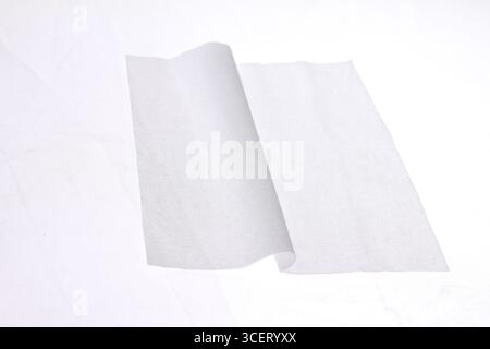 White tissue paper isolated on white background. Stock Photo