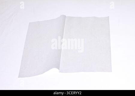 White tissue paper isolated on white background. Stock Photo