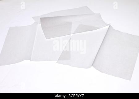 White tissue paper isolated on white background. Stock Photo