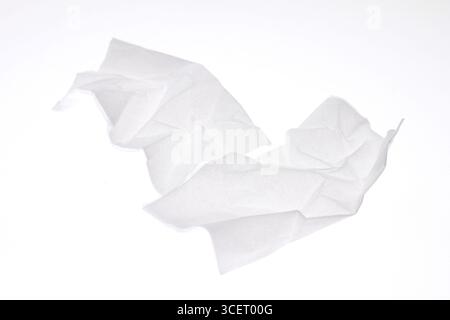 Crumpled tissue paper isolated on white background. Stock Photo
