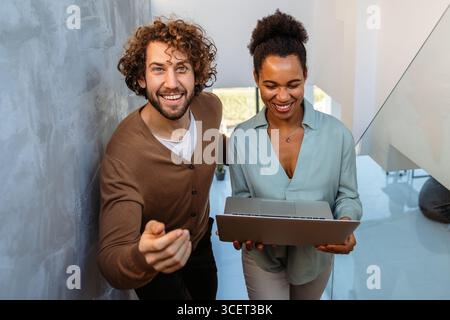 Busy business people, programmers software developer engineer working on computer in office Stock Photo