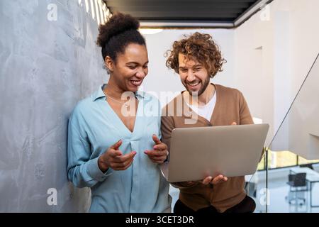 Busy business people, programmers software developer engineer working on computer in office Stock Photo