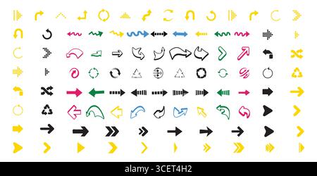 Arrows icon set for free download Stock Vector
