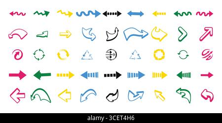 Arrows icon set for free download Stock Vector
