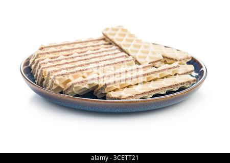 Sweet crispy wafers isolated on a white background. Stock Photo