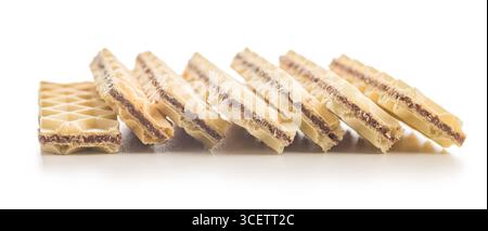 Sweet crispy wafers isolated on a white background. Stock Photo