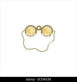 Binoculars and bird watching. Binocular field glasses.  Vector illustration can be used for topics like travel, tourism, nautical shipping. Summer Adv Stock Vector