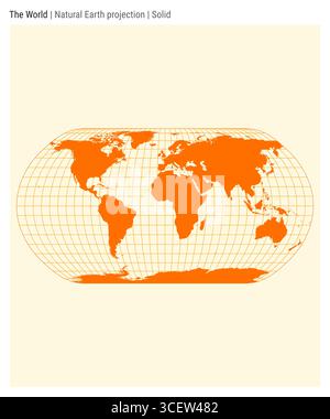 World map. Natural Earth 1 projection. Polygonal map of the world on ...