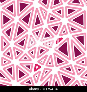 Abstract pattern of triangles. Rounded solid shapes in frames. Large triangles size. Single color tone style. Repeatable pattern. Stock Vector