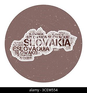 Slovakia Vector Image. Country round logo design. Slovakia poster in circular arcs and wordcloud style. Attractive vector illustration. Stock Vector