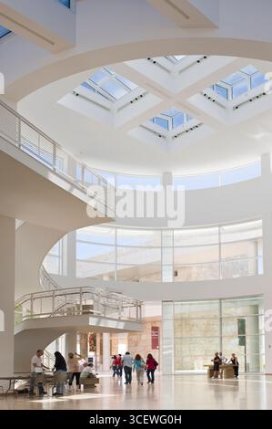 The museum entrance hall at the Getty Center in Los Angeles Stock Photo ...