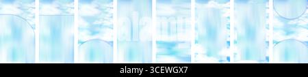 Glass Distortion Instagram Stories Backgrounds Set, Blurred Aesthetic Cloudy Templates Stock Vector
