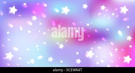 Colorful dreamy background with glowing stars and light particles vector Stock Vector