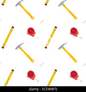 Tools for home improvement spread out on a white background Stock Vector