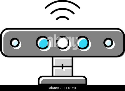 depth sensor augmented reality color icon vector illustration Stock ...