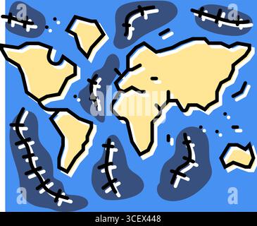 floor map world ocean color icon vector illustration Stock Vector Image ...
