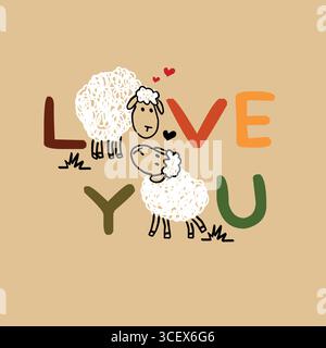 sheep vector doodle set vector and memo Stock Vector
