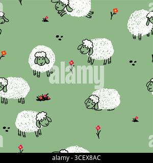sheep vector doodle set vector and memo Stock Vector