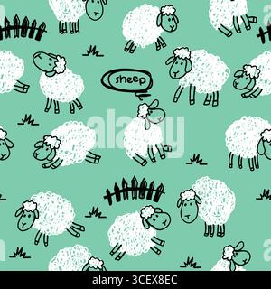 sheep vector doodle set vector and memo Stock Vector