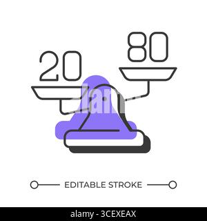 Scales imbalance offset shadow line icon Stock Vector