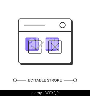 Marketing survey offset shadow line icon Stock Vector