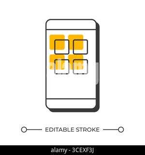 Software application offset shadow line icon Stock Vector