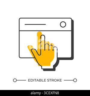 Website interface offset shadow line icon Stock Vector