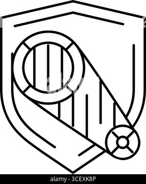 machine guarding injury prevention line icon vector illustration Stock ...