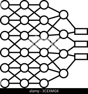 deep layers machine learning line icon vector illustration Stock Vector ...