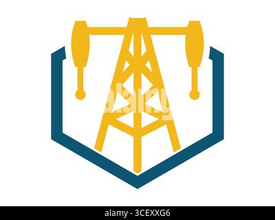 High quality energy drilling icon vector illustration. Perfect for oil, gas, petroleum, mining, renewable energy, engineering, industrial, and environ Stock Vector