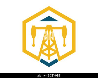 High quality energy drilling icon vector illustration. Perfect for oil, gas, petroleum, mining, renewable energy, engineering, industrial, and environ Stock Vector