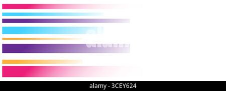 Gradient lines design with colorful horizontal bars on white background Stock Vector