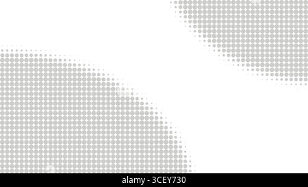 Halftone style overlay effect. Abstract template with gray circles on white background. Universal horizontal textured splash screen, vector graphics Stock Vector