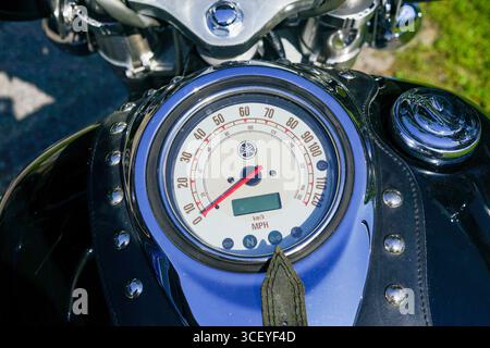 Close-up of the Yamaha motorcycle speedometer Stock Photo