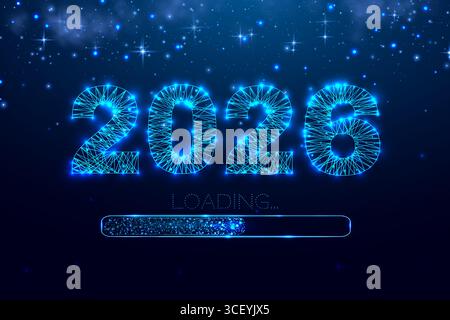 Loading 2026 Background New Year 2026 loading bar on blue background. Start new year 2026 with ...